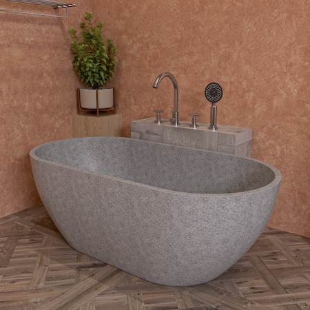 Alfi Brand 59 in L, 29.5 in W, Gray Matte, Concrete ABCO59TUB
